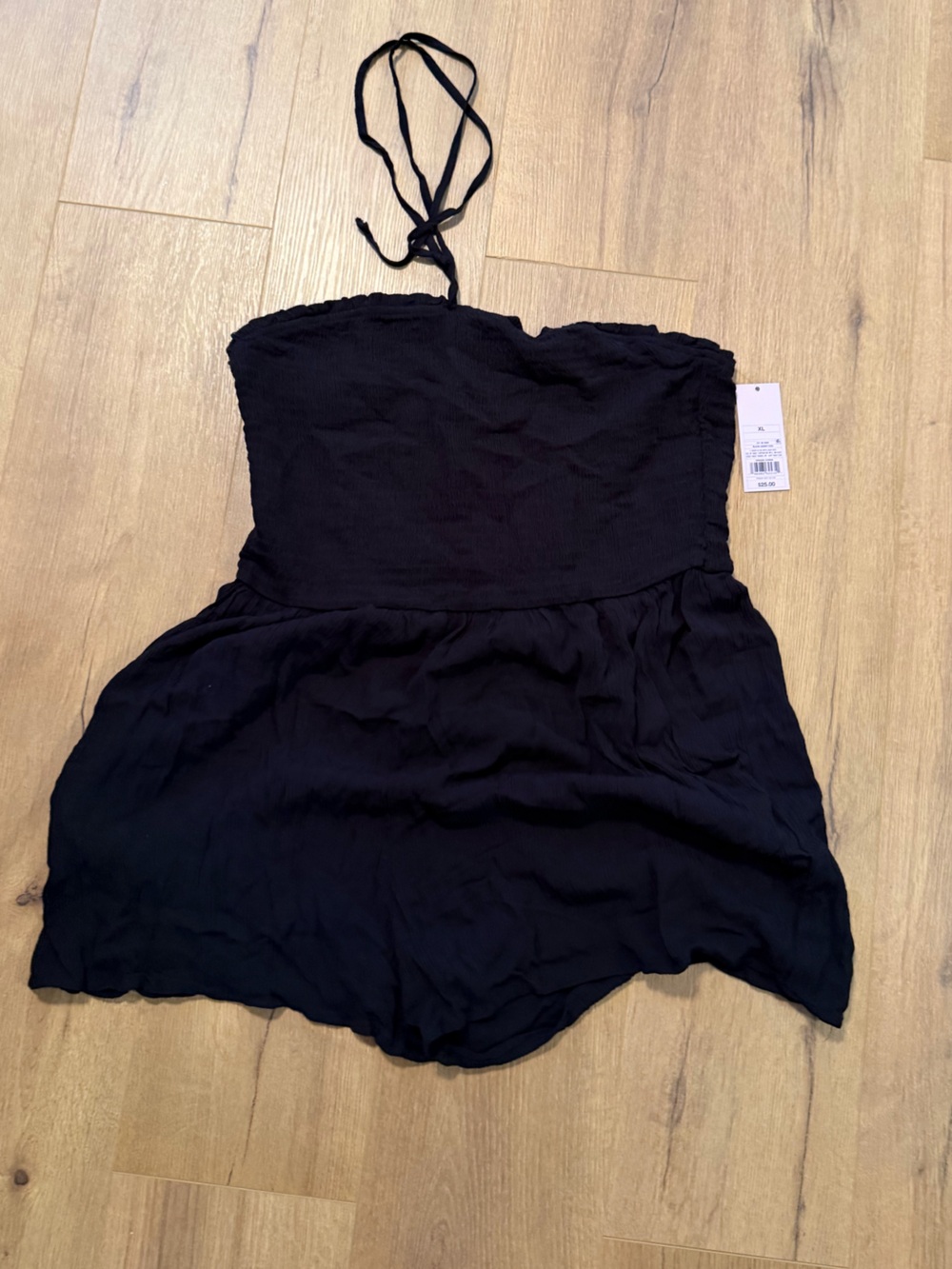 Black Strapless Romper Dress - Women